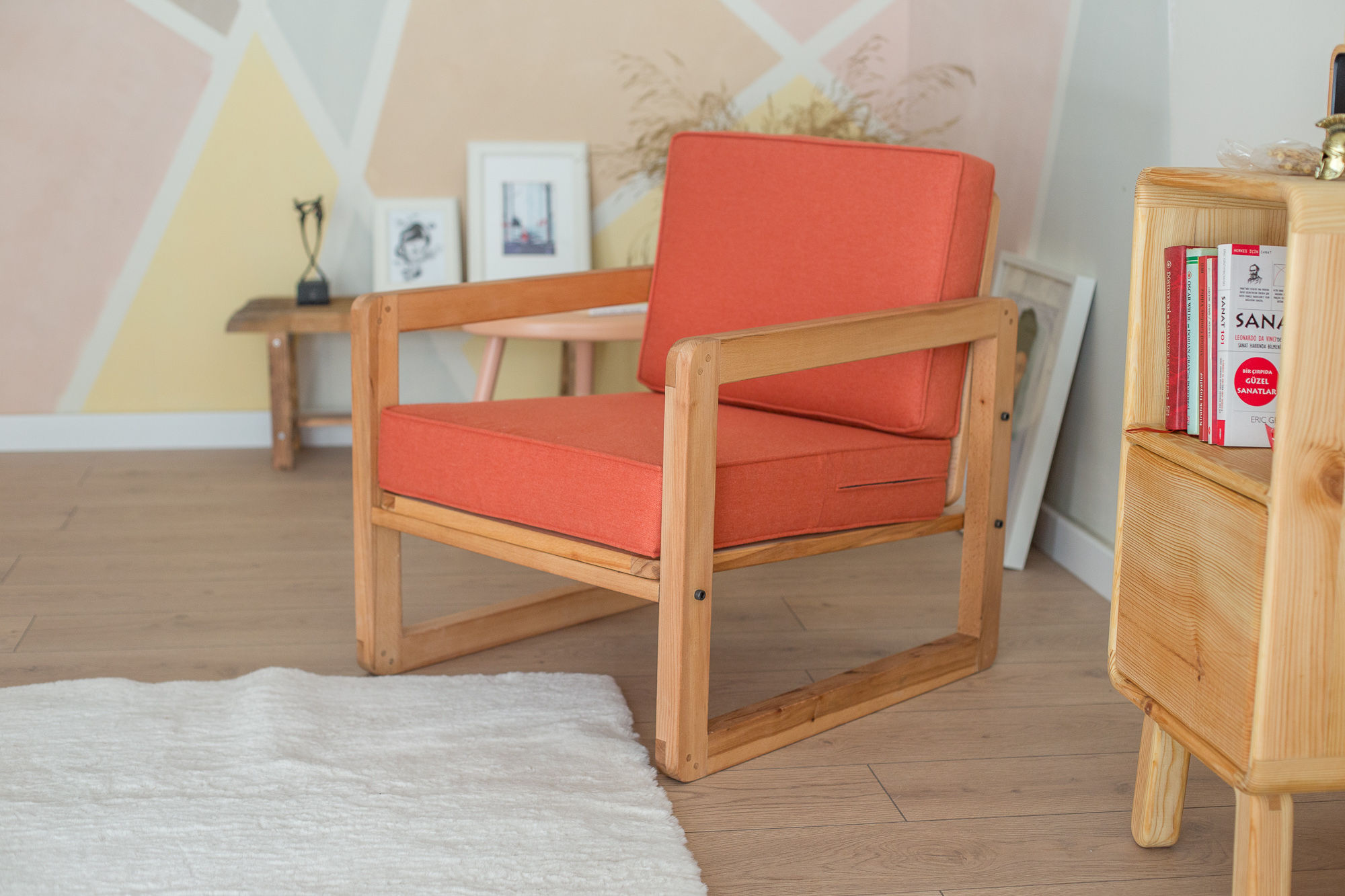 Quppa Home'dan masif el işçiliği İskandinav Koltuk -QP-DZ-622