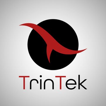 Black and red TrinTek logo.