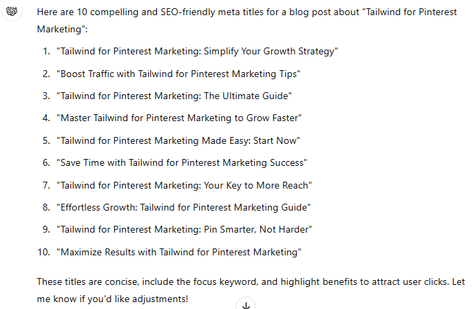 Generating meta titles using ChatGPT-prompt01