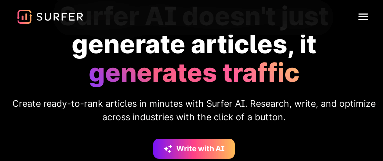 Surfer AI writer