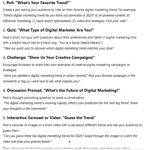 Using ChatGPT to generate Facebook post-prompt02