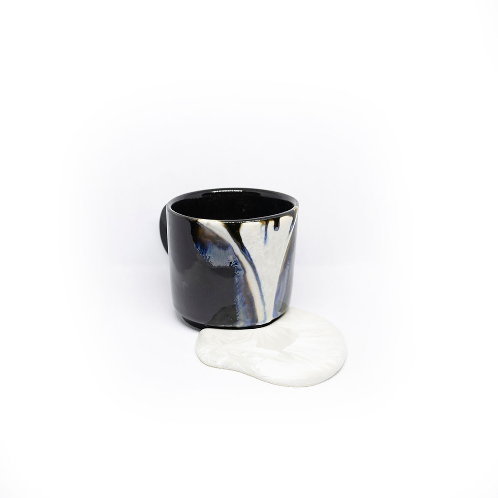 Thumbnail: Black White Ceramic Mug Set
