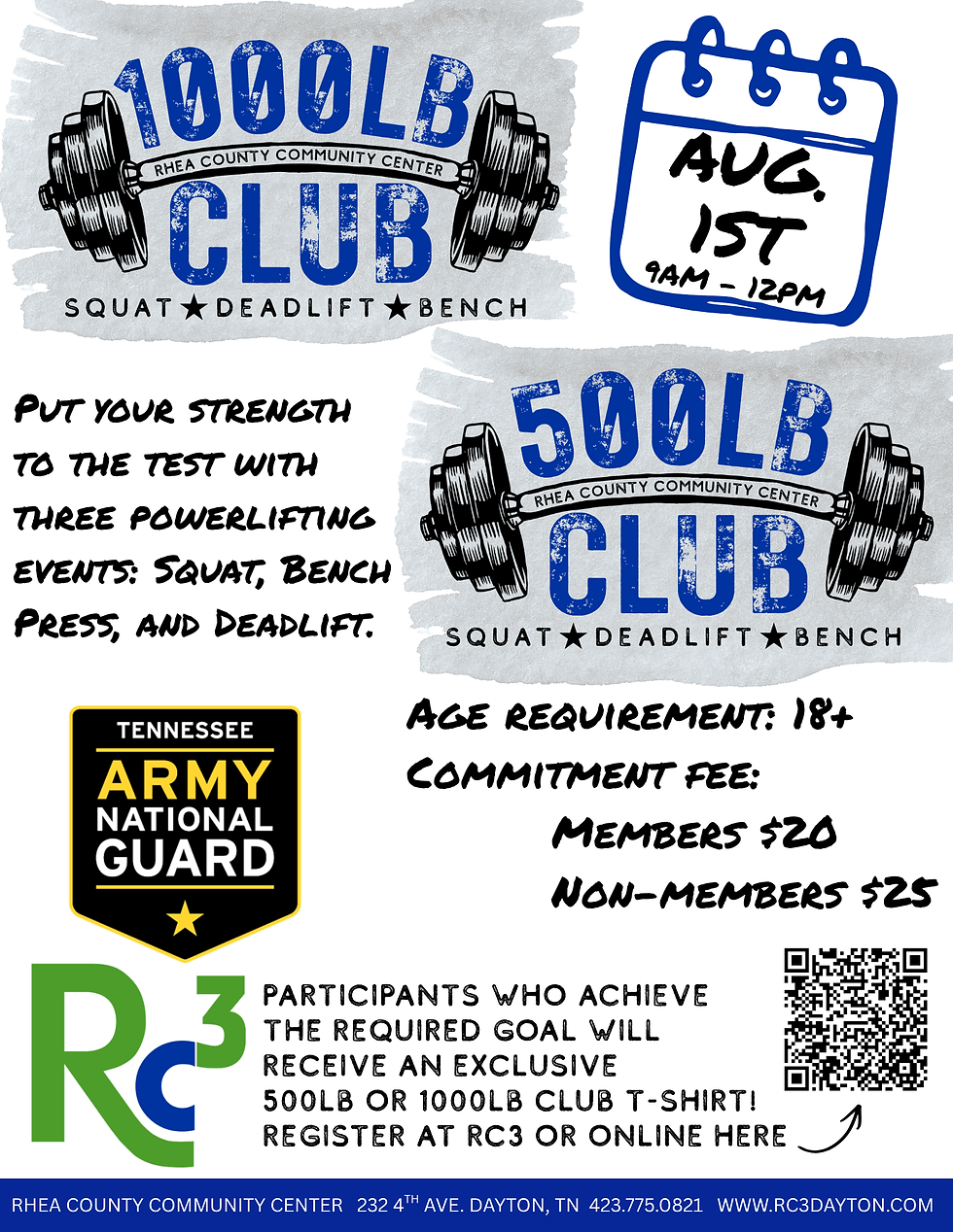 1000 Pound Club / 500 Pound Club Challenge