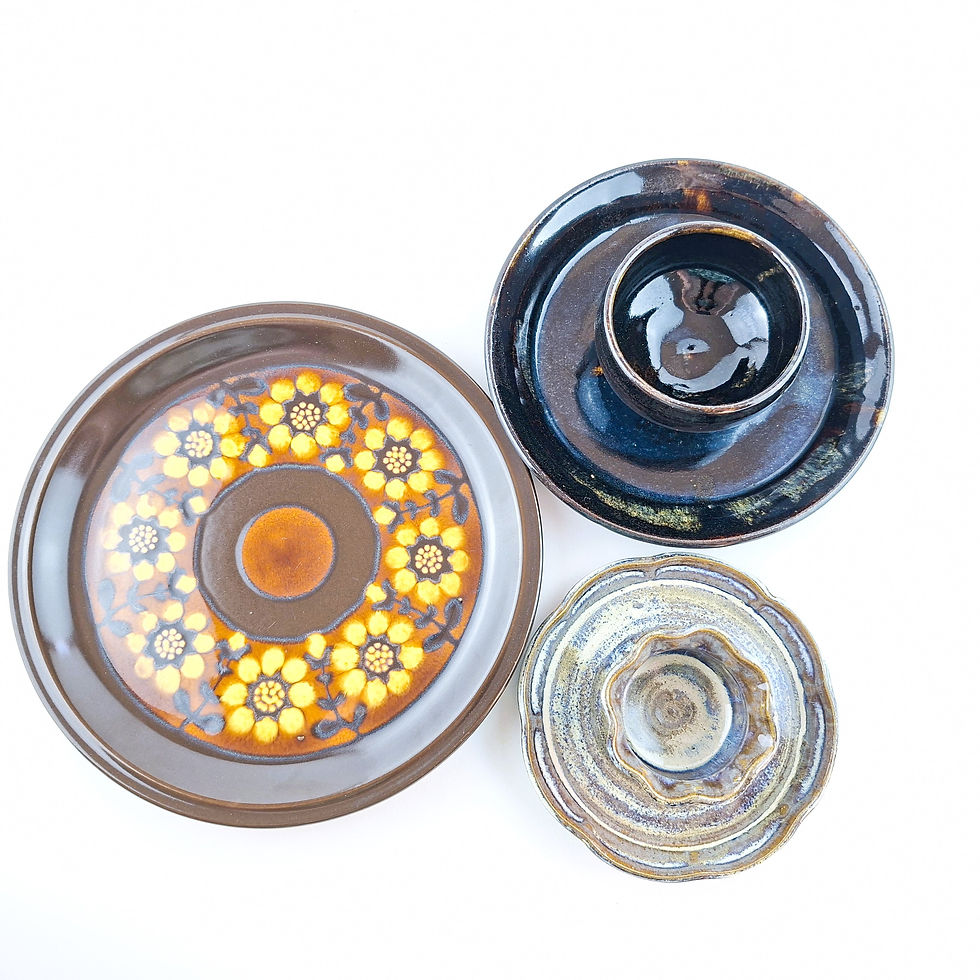 Mid‑Century Curated Entertaining Set (Dip Platters & Plates)  