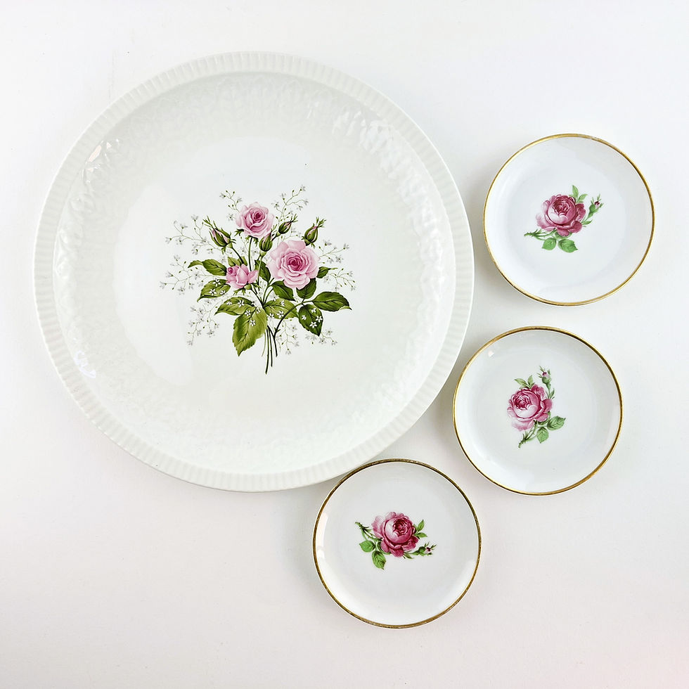 Vintage Rose Plate Set - Buy now