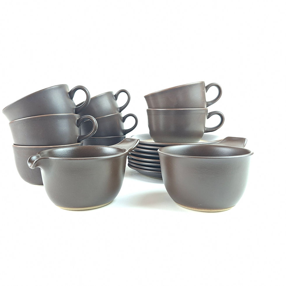 Thumbnail: 1970's Norwegian Figgjo Flint “Pompeii” Tea Set