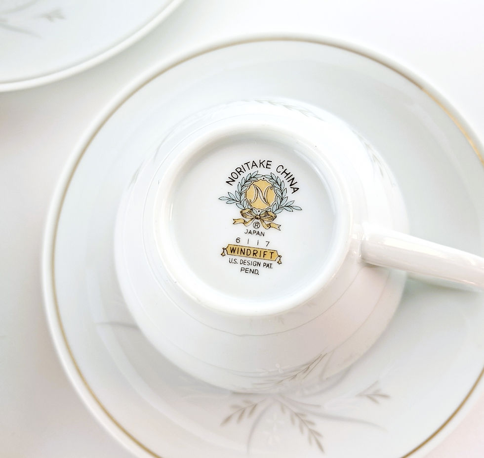 Thumbnail: mabelmollyvintage.com.au Mid-Century Noritake Wind Drift bone china dinner service.
