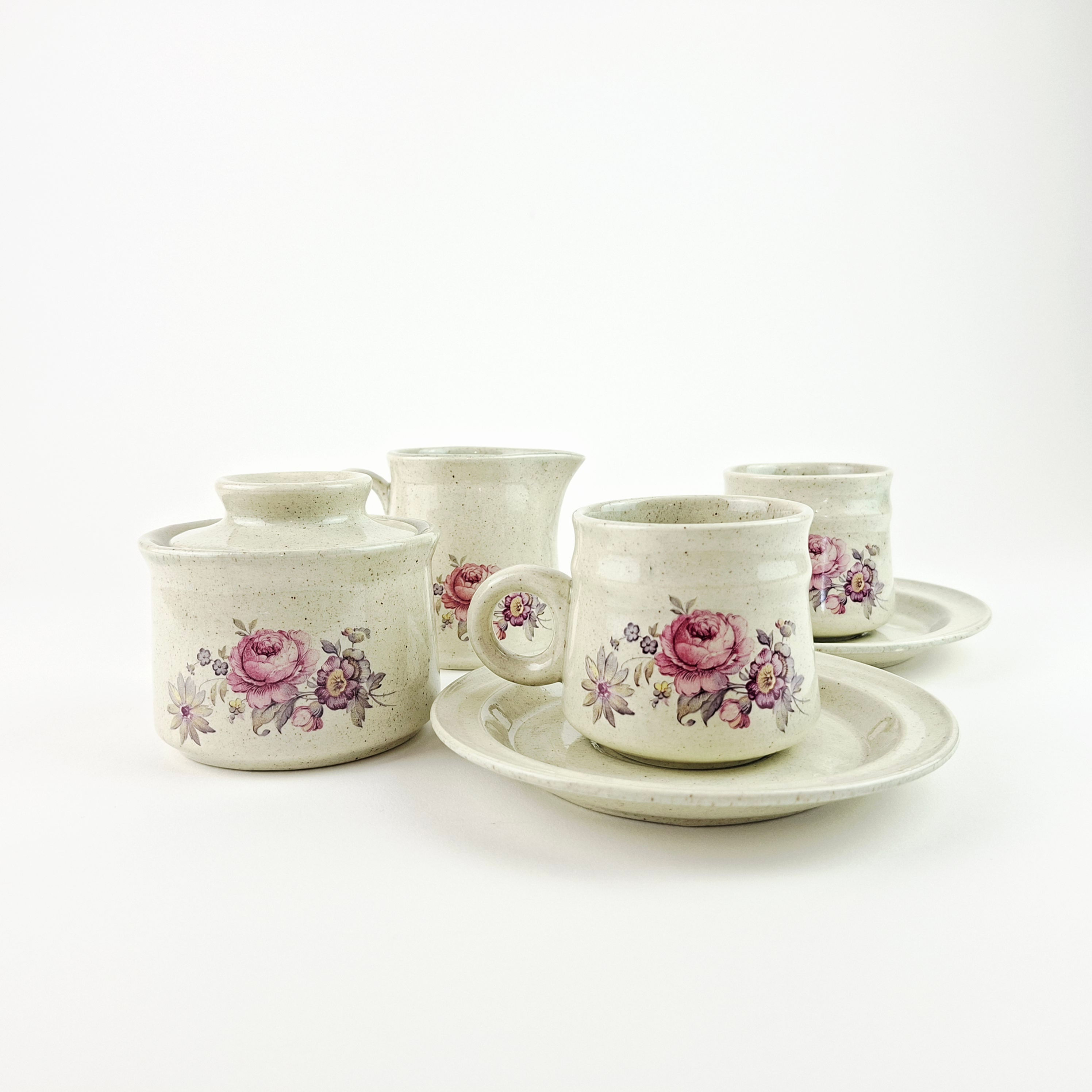 Pretty Vintage Artisan Transferware Tea Set