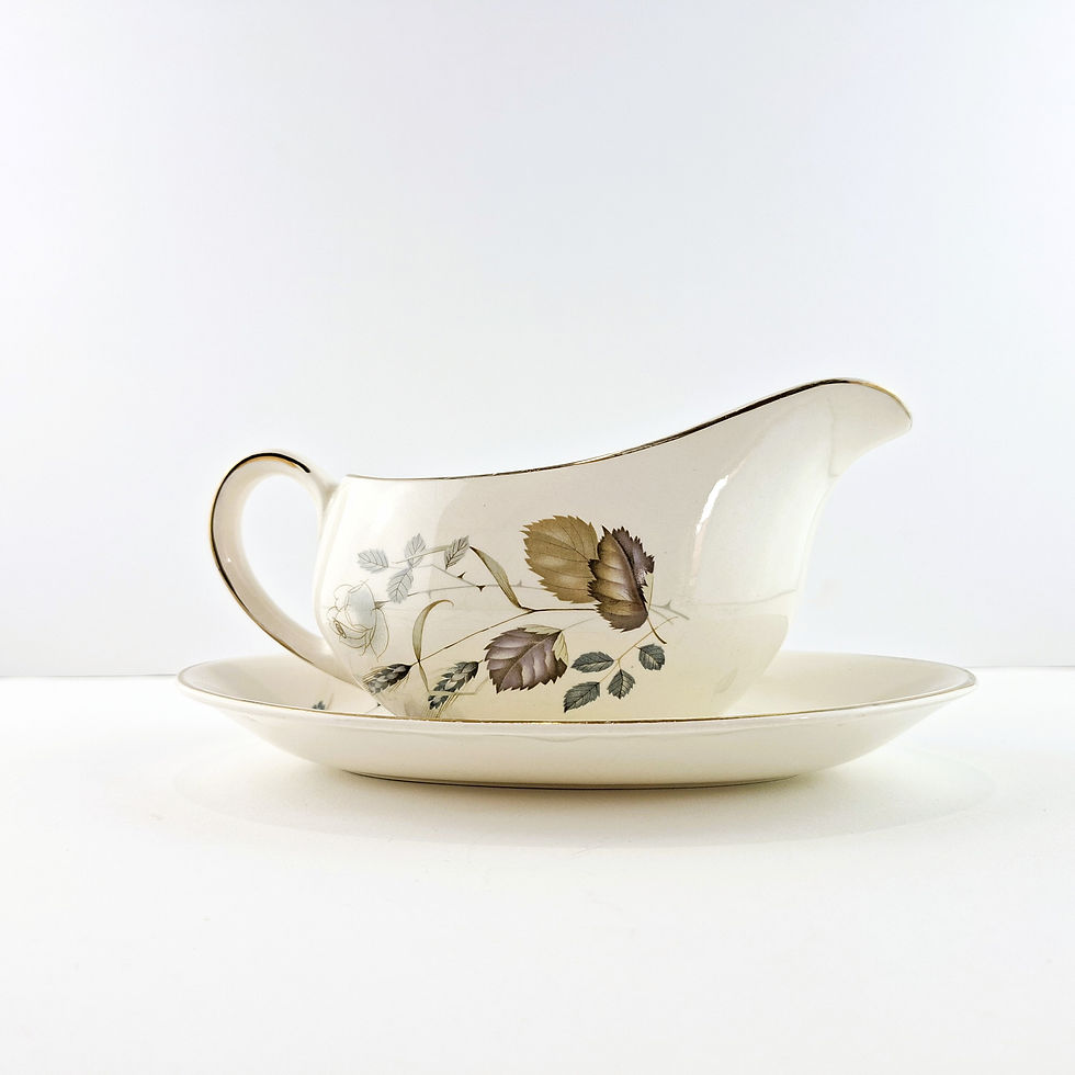 1950's Alfred Meakin Phantom Rose Gravy Boat and Saucer - Buy now