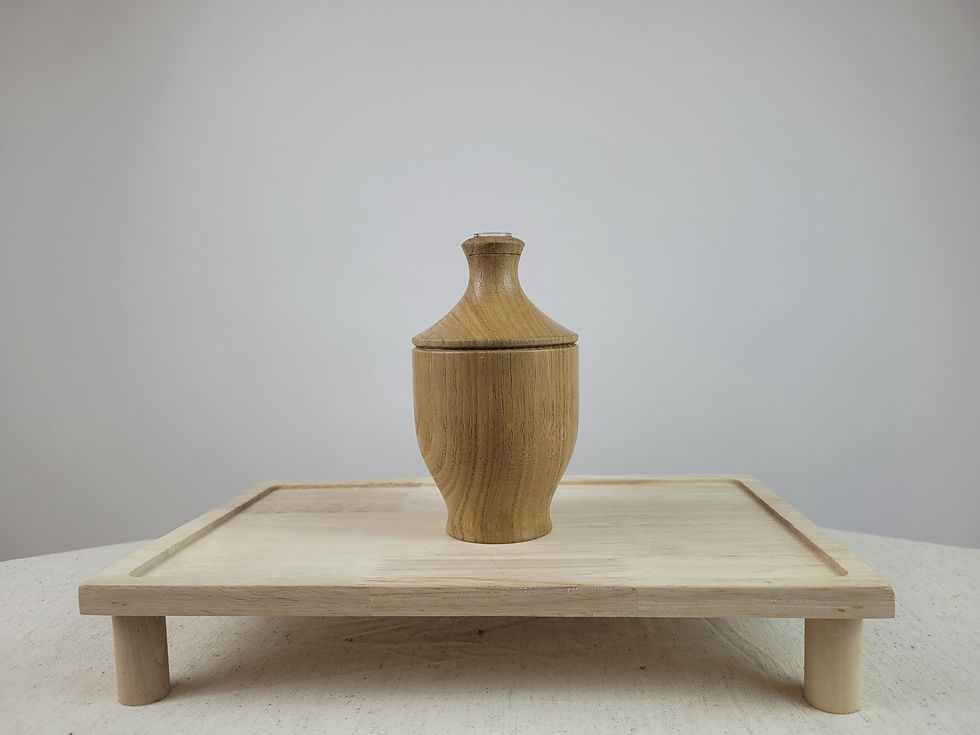 Vintage Handmade Chestnut Wood Bud Vase