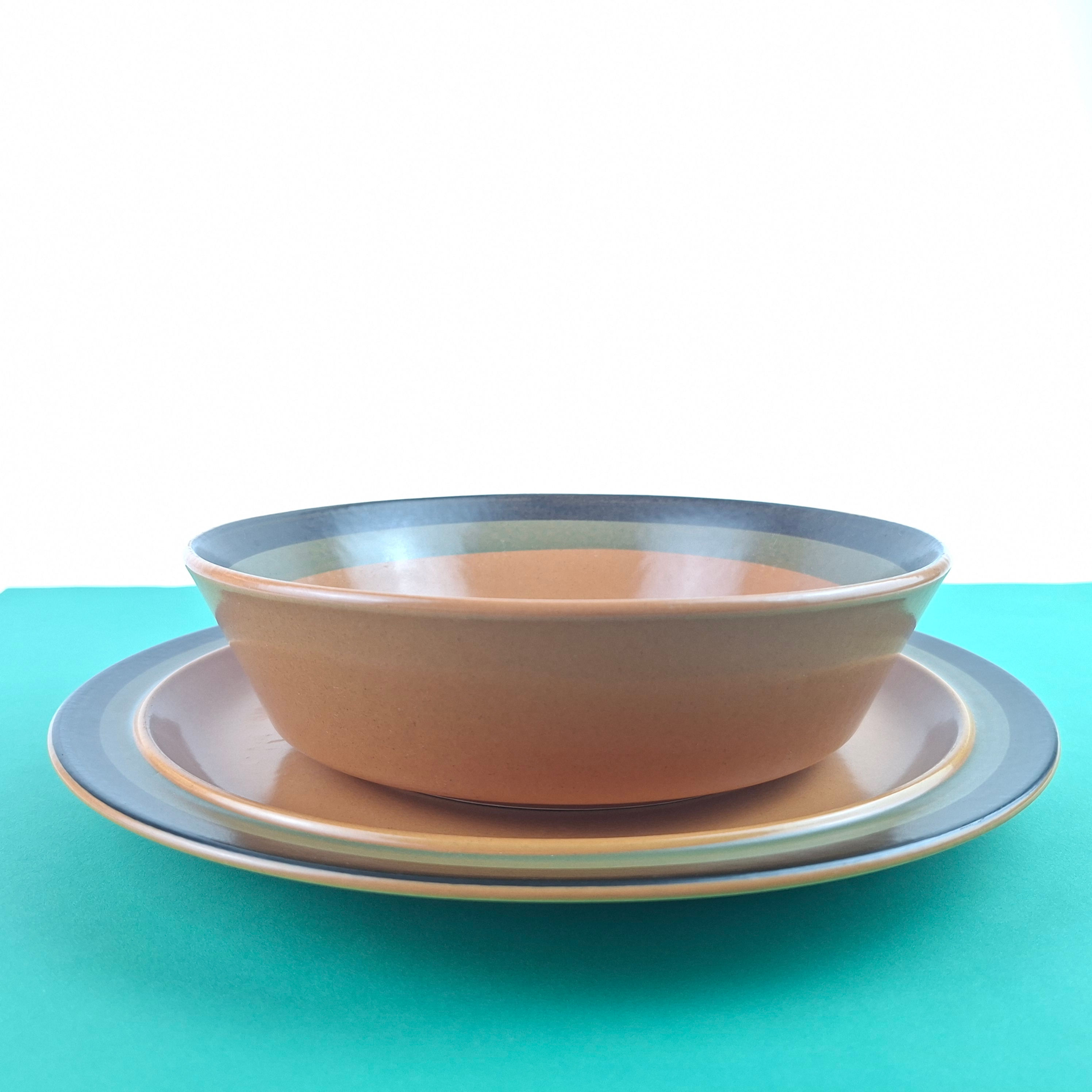 1970's Kasuga Japan Arrowstone Cherokee Salad Bowl and Platter