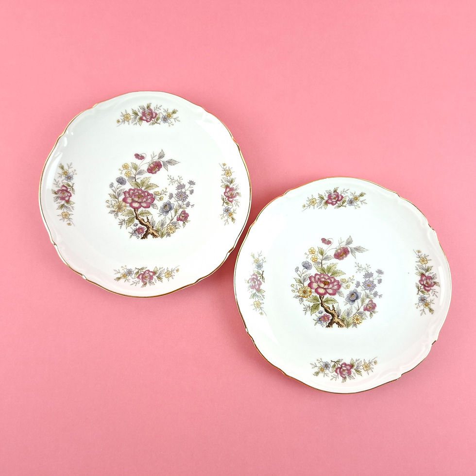 Thumbnail: Japanese Mid-Century Seyei Fine China “Chine Tree 7001” Plates (Set of 2)