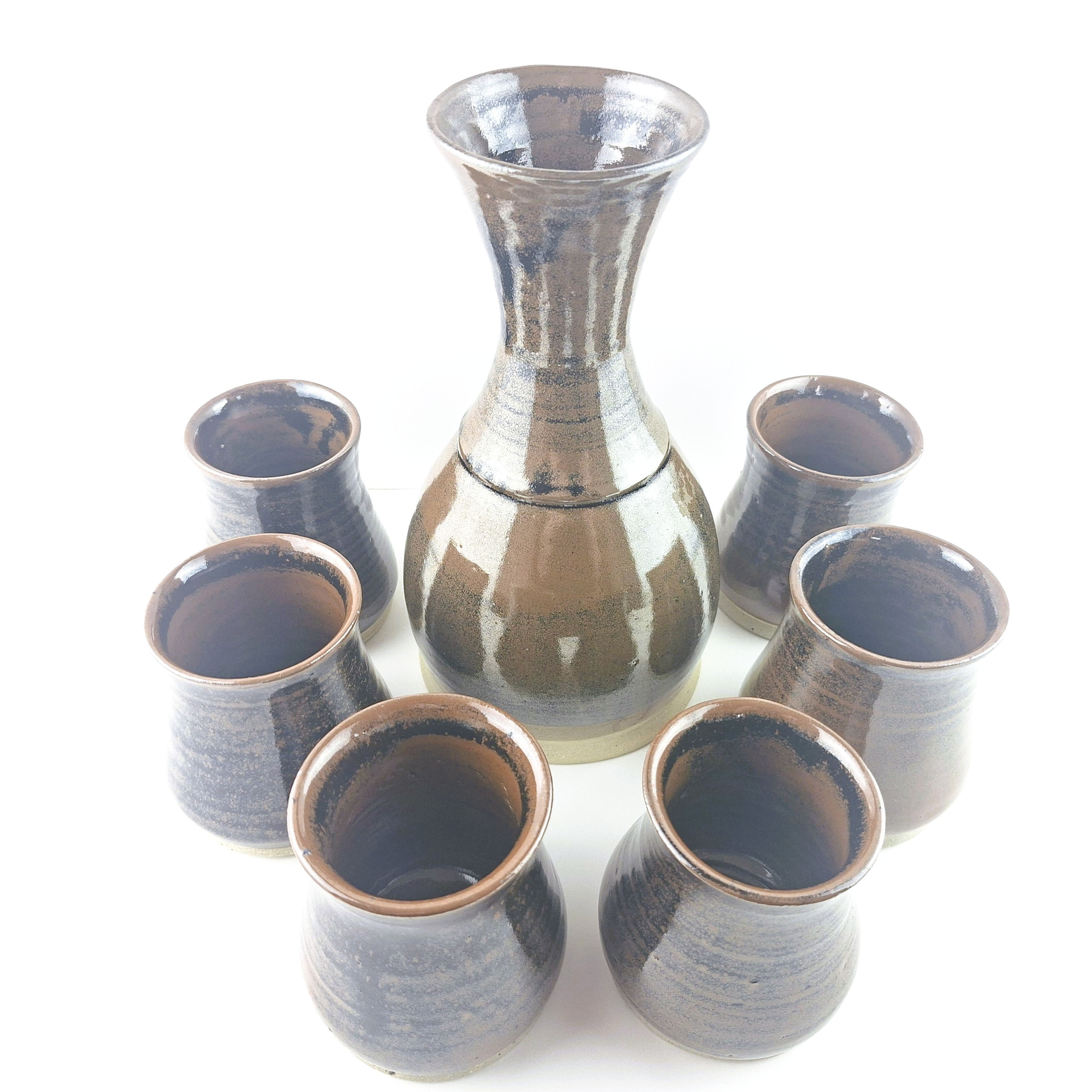 Vintage Australiana Stoneware Carafe and Cups - Mabelmolly Vintage