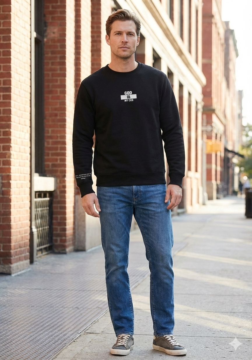 Thumbnail: God Is My CEO  Sweater – Black
