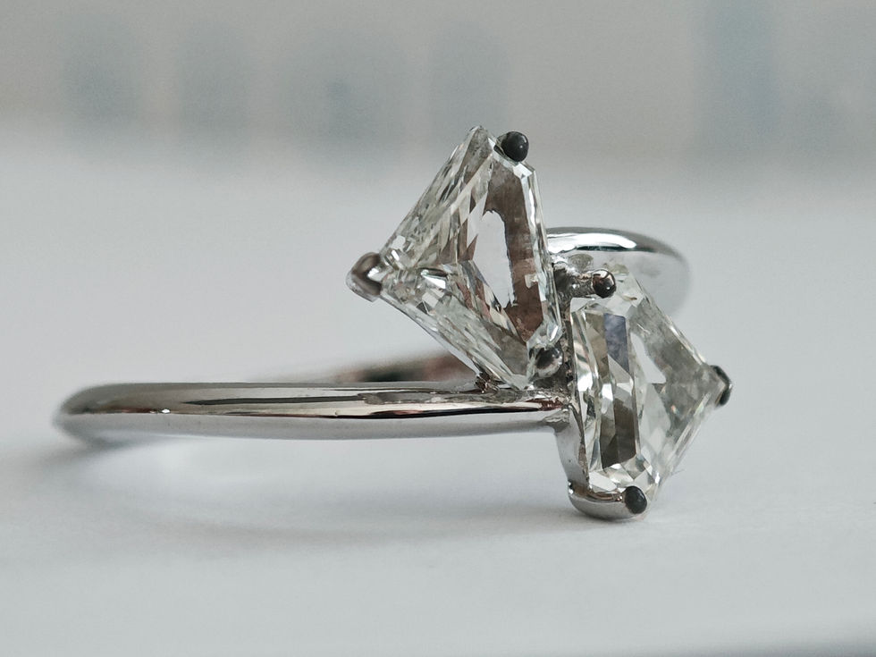 Miniatura: טבעת יהלומים משולשים  1.30קרט