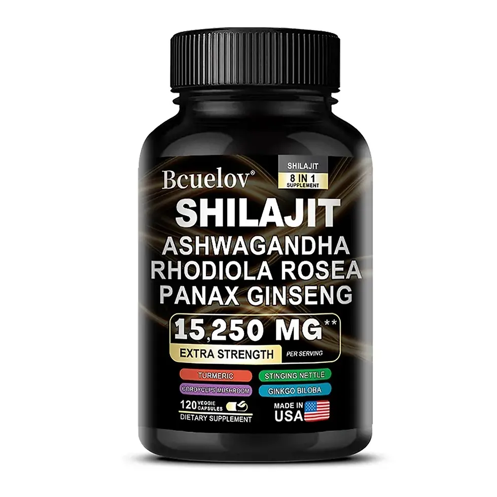 Thumbnail: Shilajit Capsules - 8 in 1 Rhodiola Rosea 1000MG, Ashwagandha, for Brain Health,
