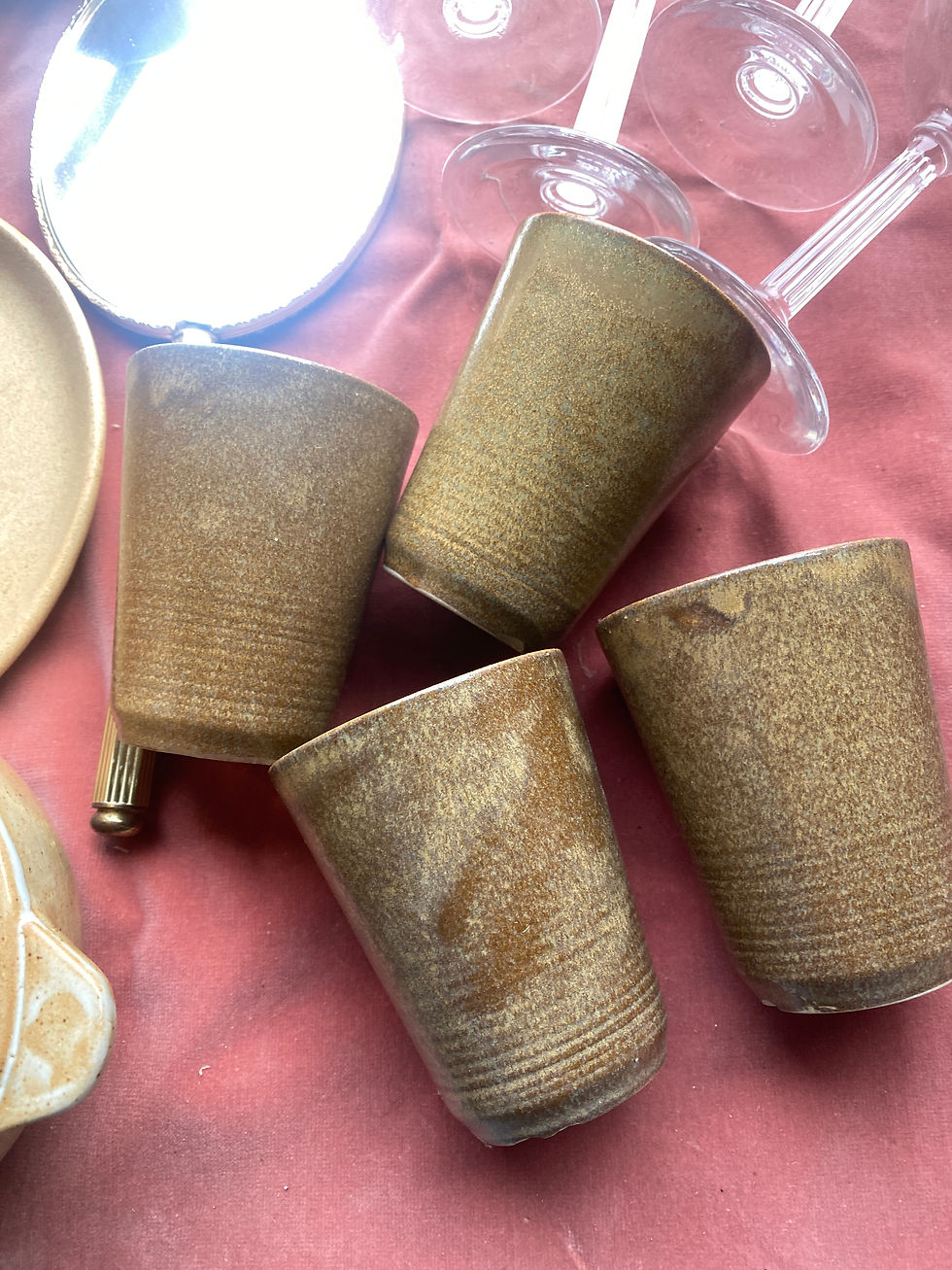 Thumbnail: 4 tasses en grès Digoin