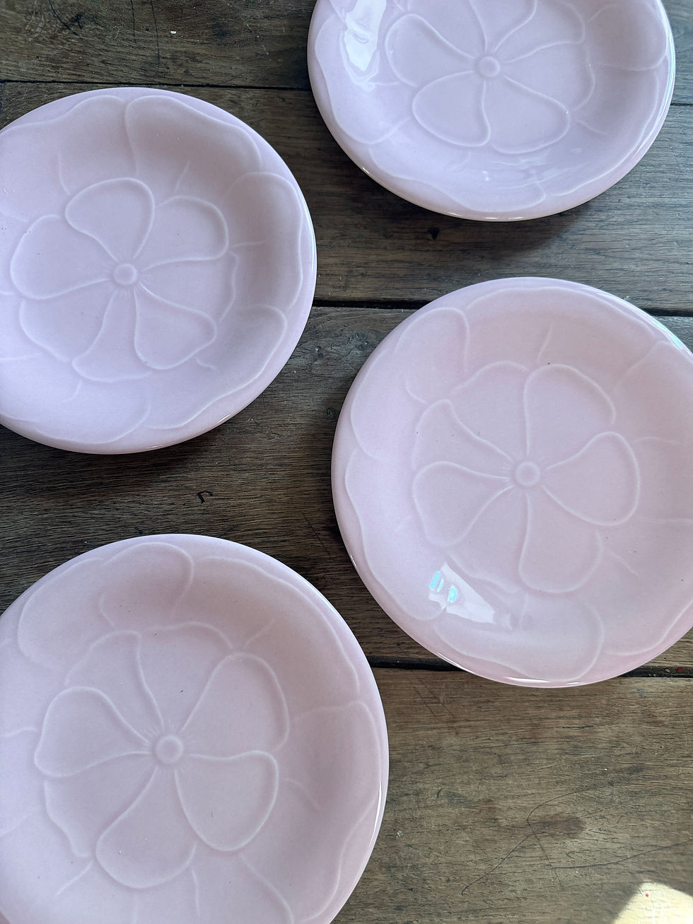 Thumbnail: 4 assiettes dessert roses 