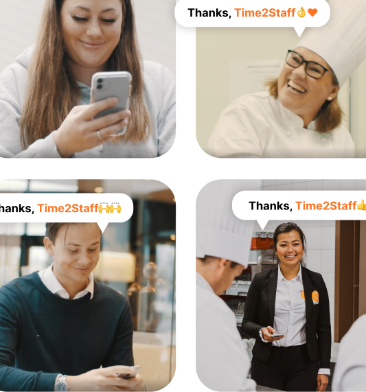 En collage af medarbejdere og arbejdspladser