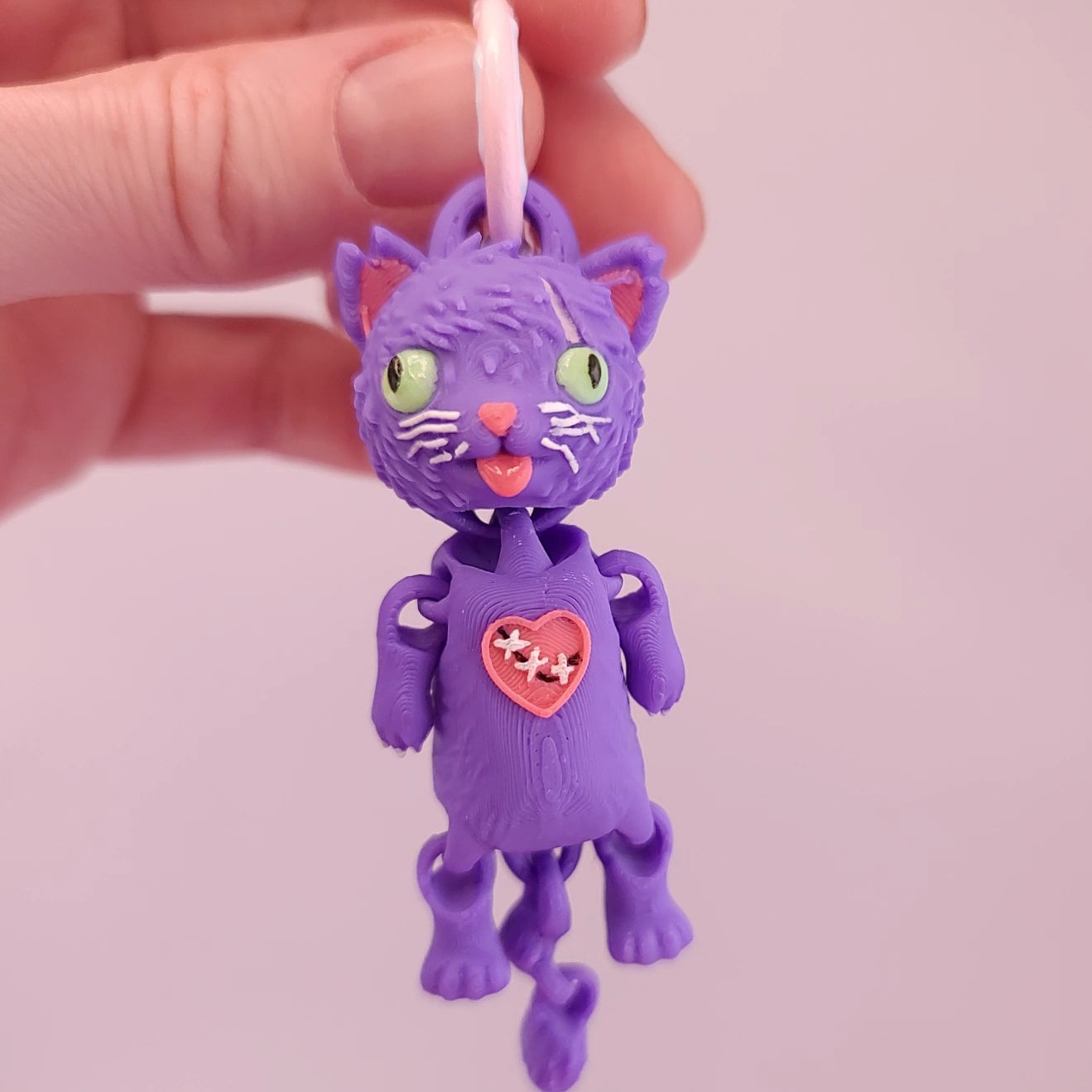 Alley Cat (Purple) Wiggly Keychain