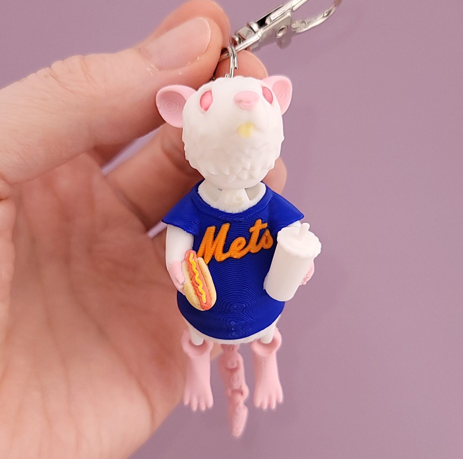 NY Mets Rat Keychain Charm