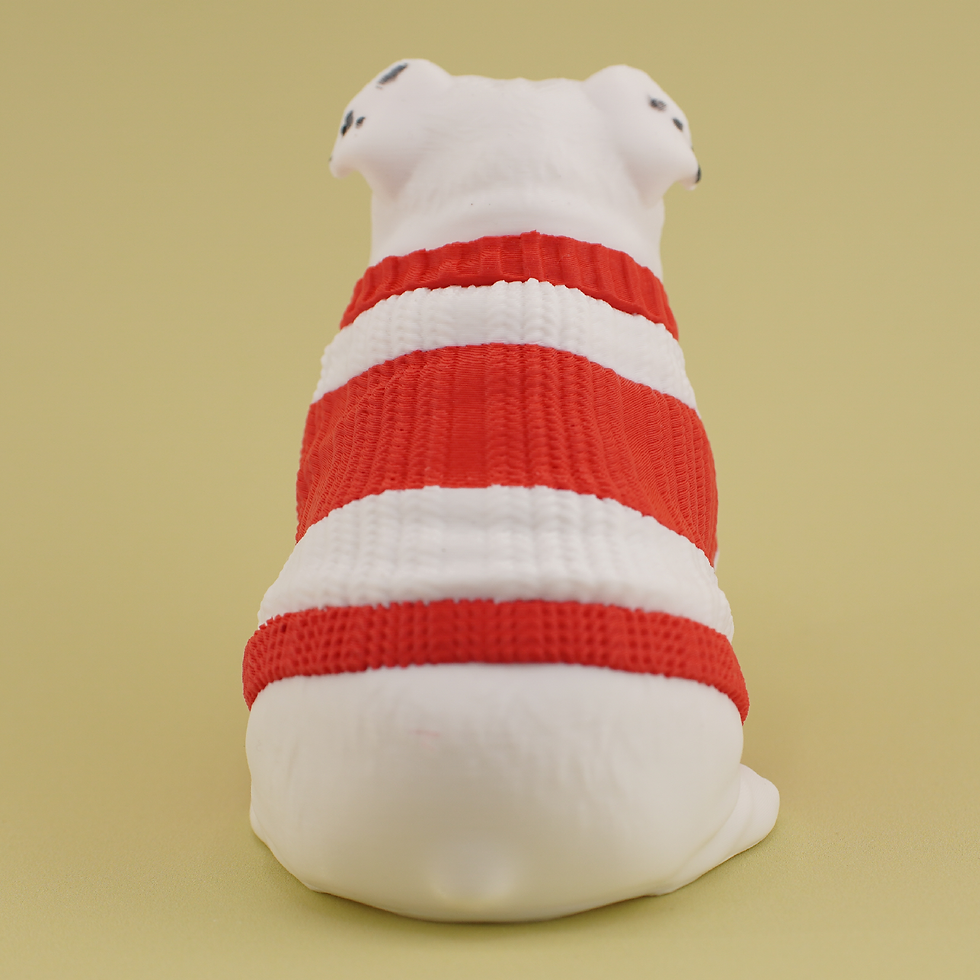 Thumbnail: Candy Cane Sweater Bulldog Cake Topper Figurine