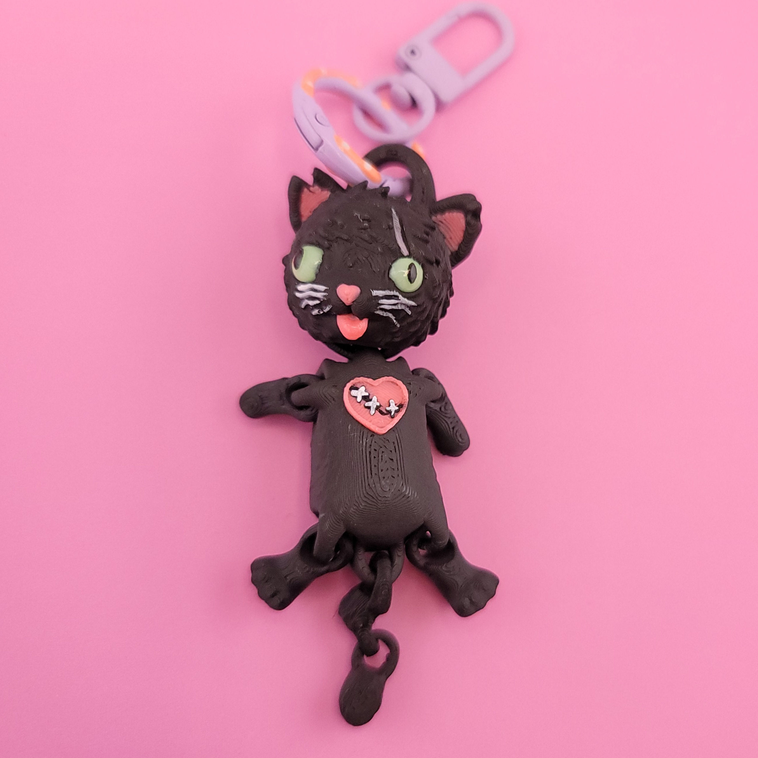 Alley Cat (Black) Wiggly Keychain