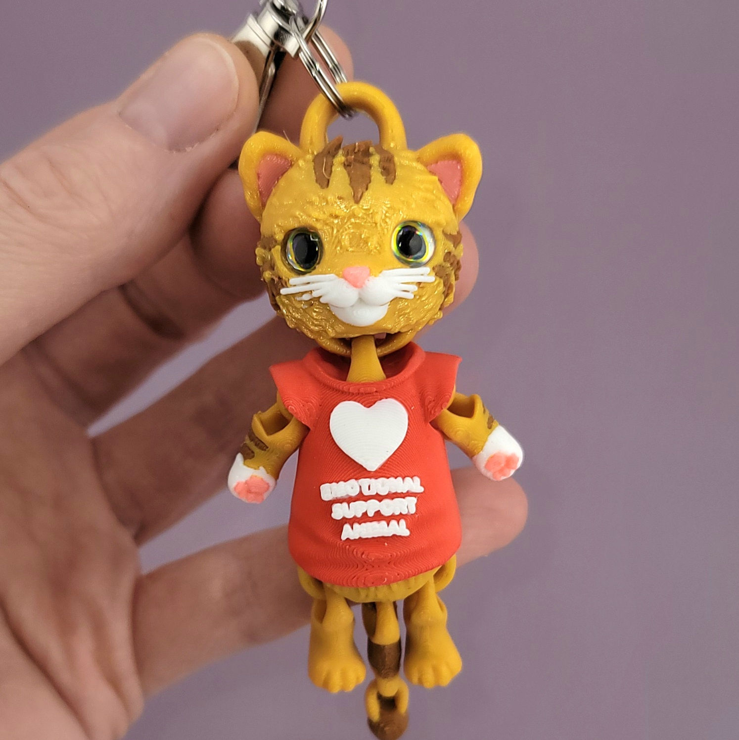 Emotional Support Kitty Keychain