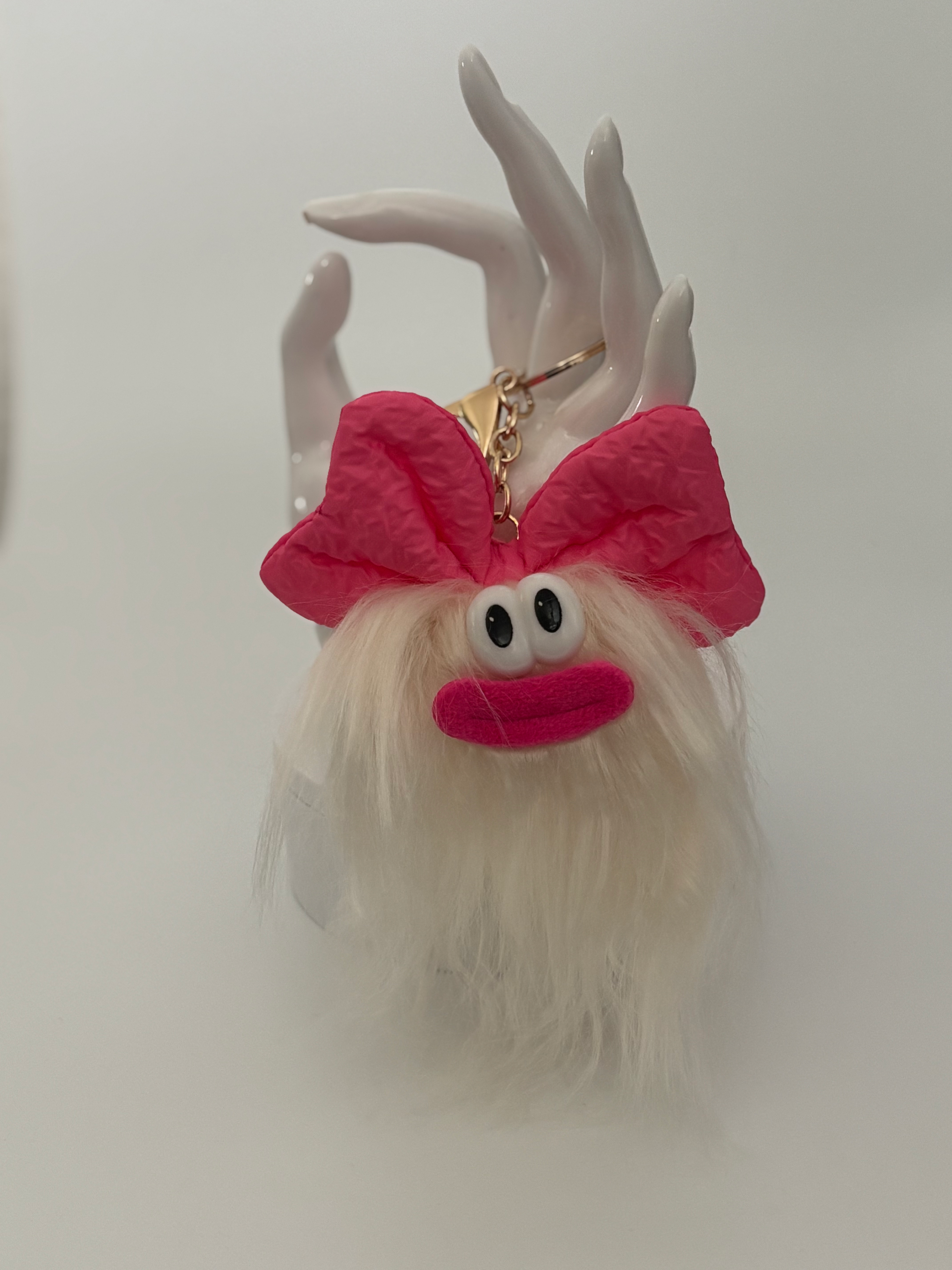 White Monster Keychain 