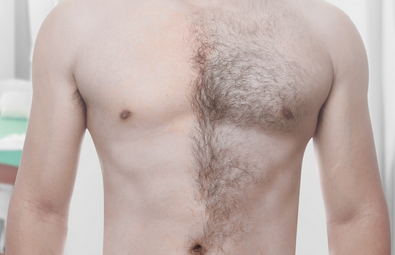 man with waxed chest