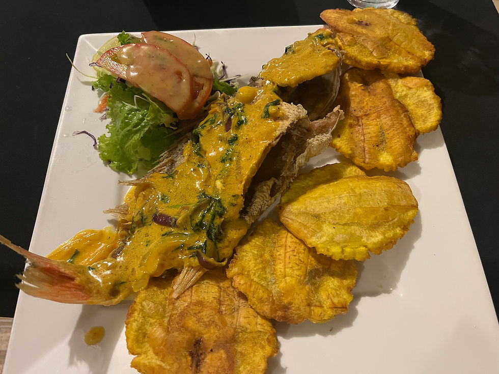 very fresh snapper with peanut sauce