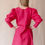 Thumbnail: Mari Button Dress Fuchsia Linen