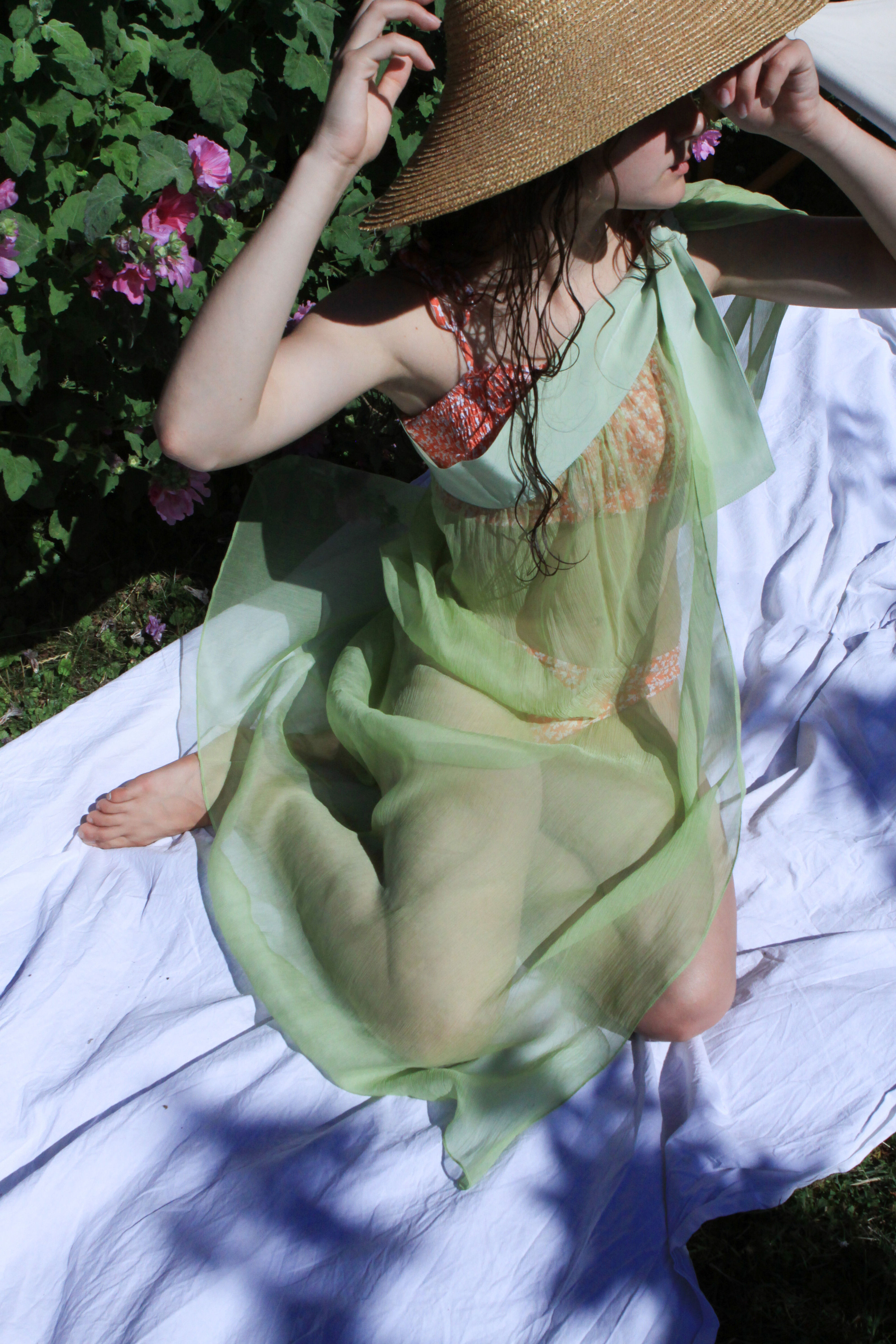 Pistachio Bikini Silk Tie-up