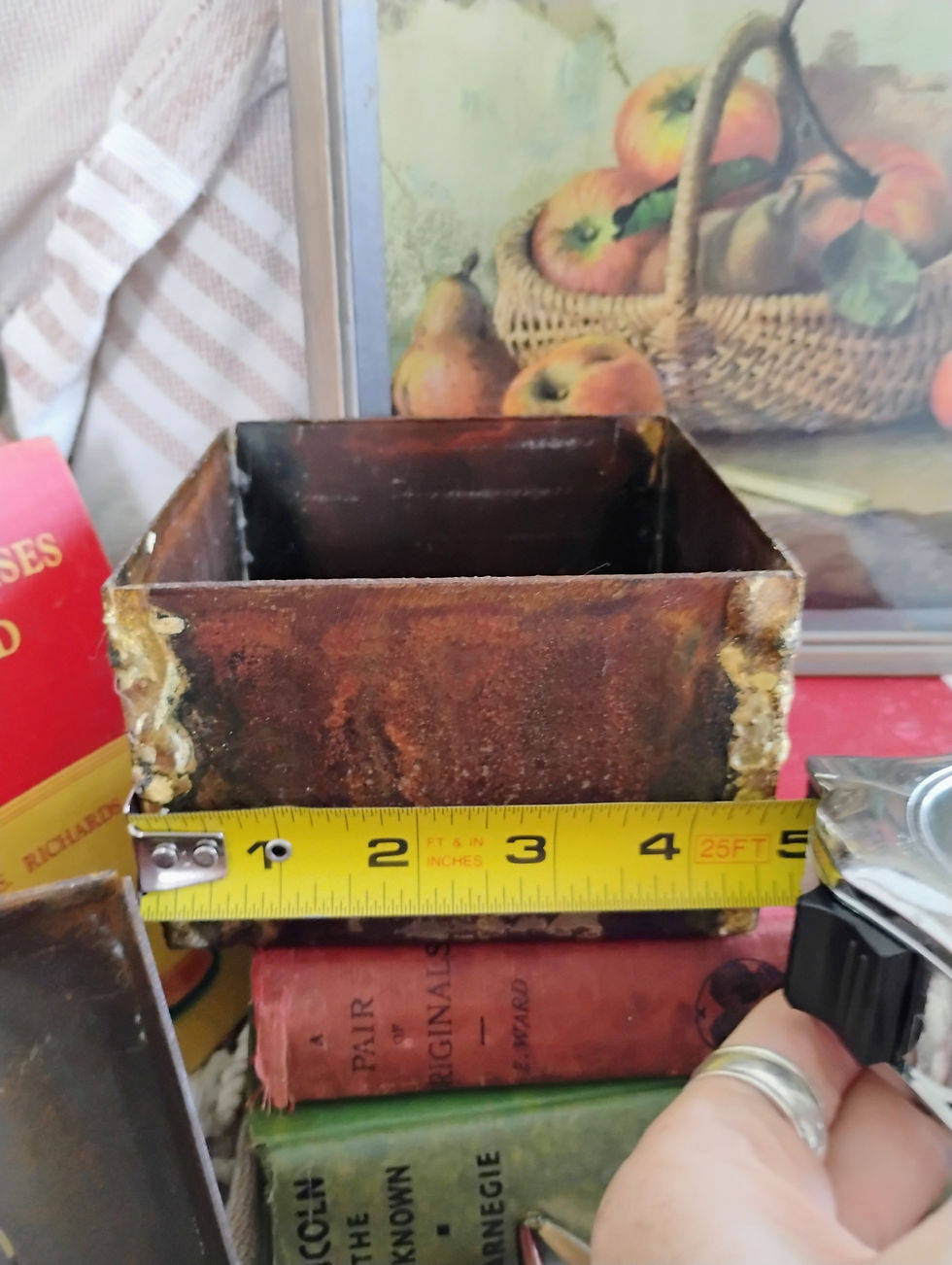 Thumbnail: Artisan Hand Forged Metal Lidded Trinket Box