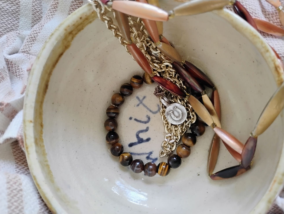 Thumbnail: Boho Hobbyist Pottery Customized "Whitney" Jewelry Bowl, Signed