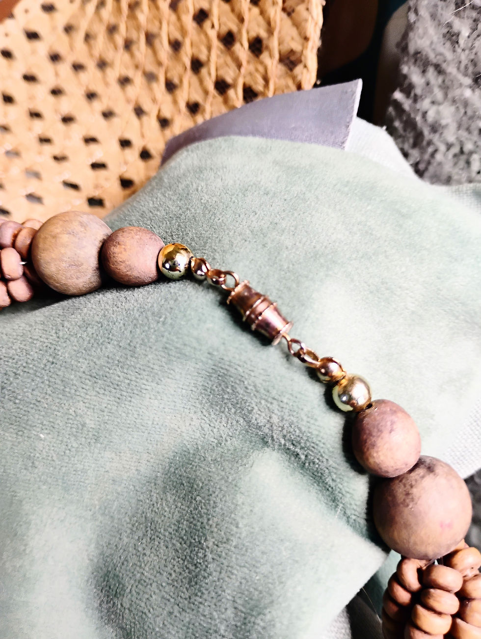Thumbnail: Natural Wood Woven Strand Necklace - vintage, BOHEMIAN COWGIRL COLLECTION