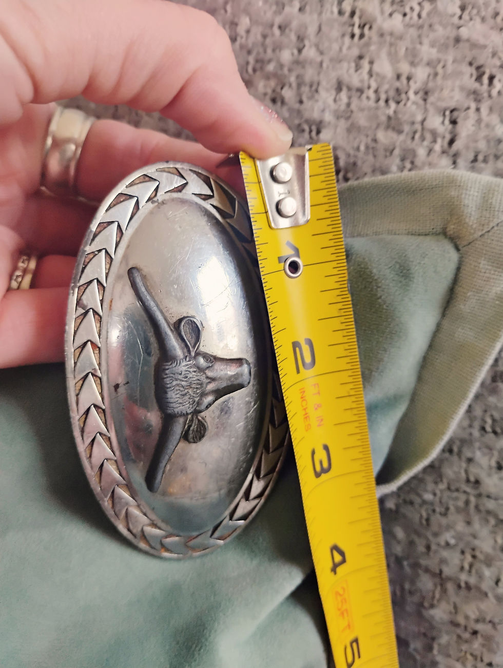 Thumbnail: Vintage Southwestern Longhorn Belt Buckle, BOHEMIAN COWGIRL 