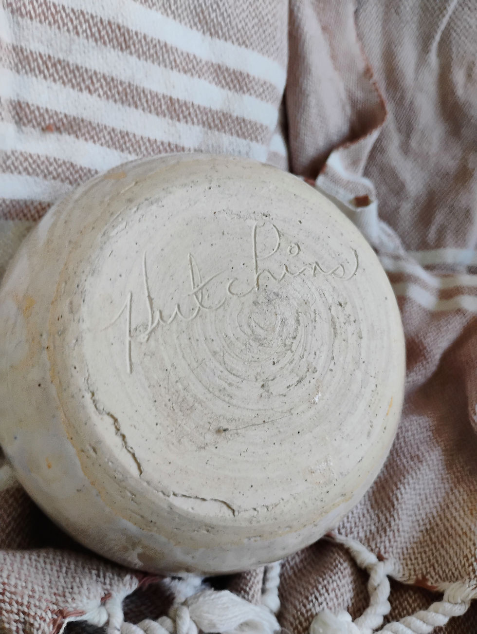 Thumbnail: Boho Hobbyist Pottery Customized "Whitney" Jewelry Bowl, Signed