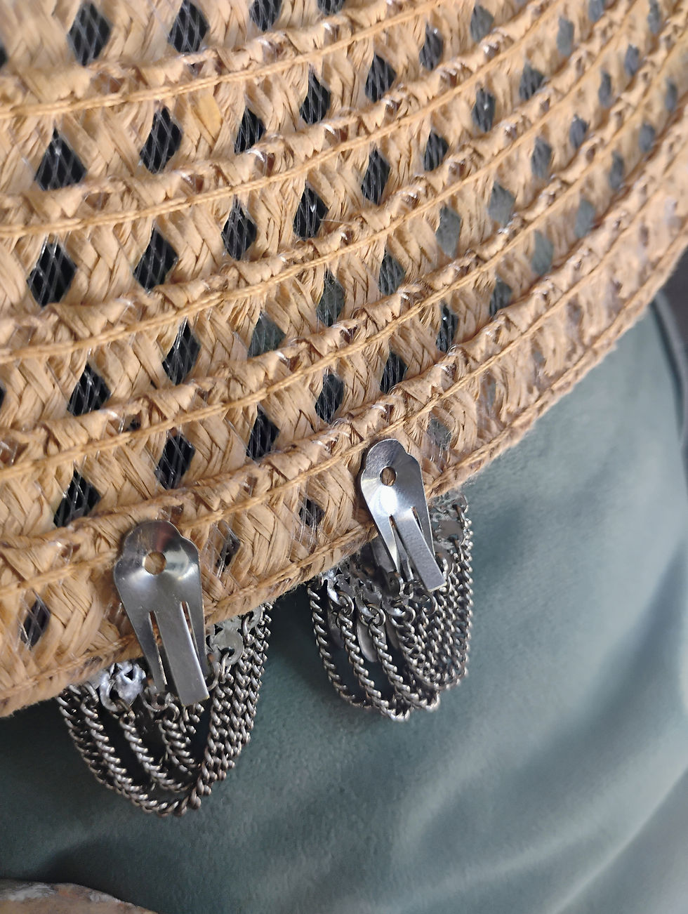 Thumbnail: Vintage Silver Tone Chain Drop Earrings, clip on, BOHEMIAN COWGIRL
