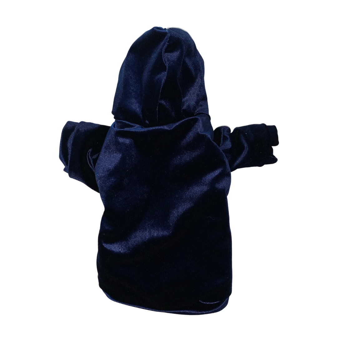 Navy Blue Velour Dog Hoodie