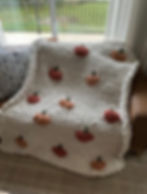 10am - Hand-Knit Chunky Pumpkin Lap Blanket