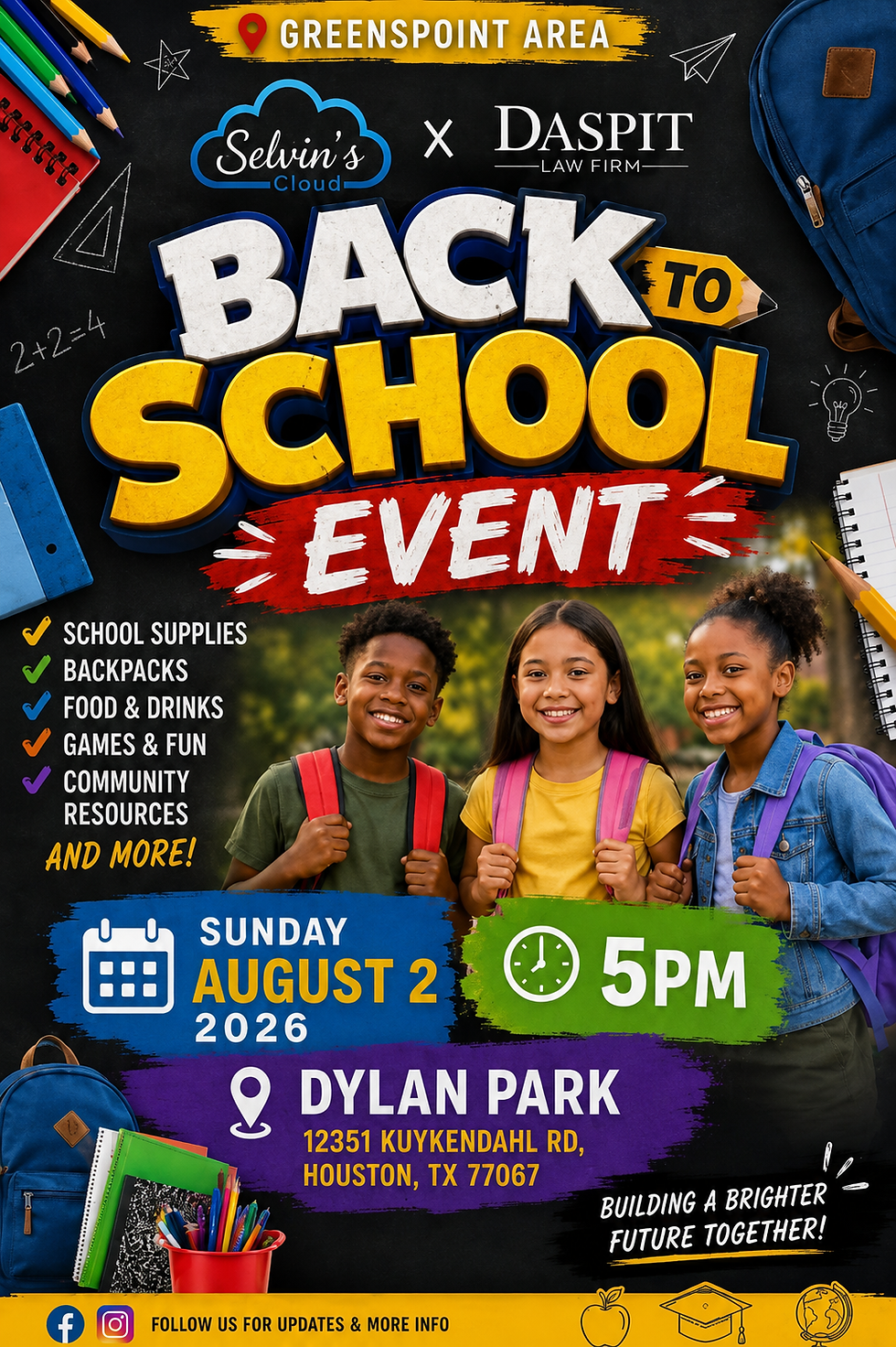 Dylan's Park Back to School Drive