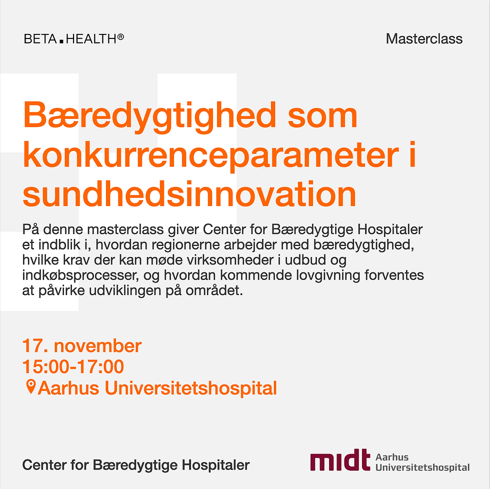 Bæredygtighed som konkurrenceparameter i sundhedsinnovation
