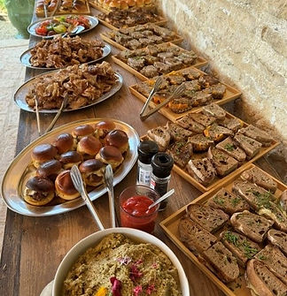 Breakfast and buffet prepared for wedding guests at La Providence in Provence