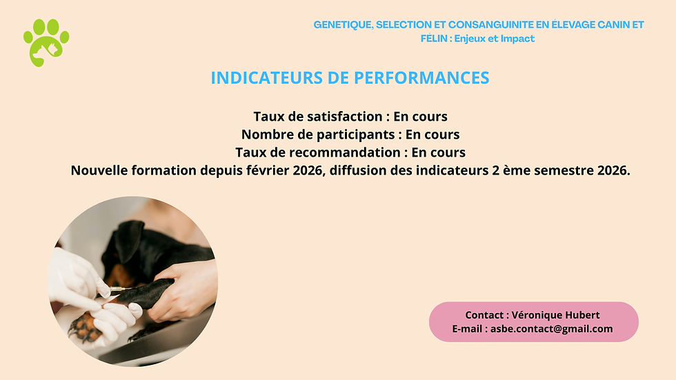 Miniature : Formation Génétique - Sélection et consanguinité en élevage canin et félin - 45h