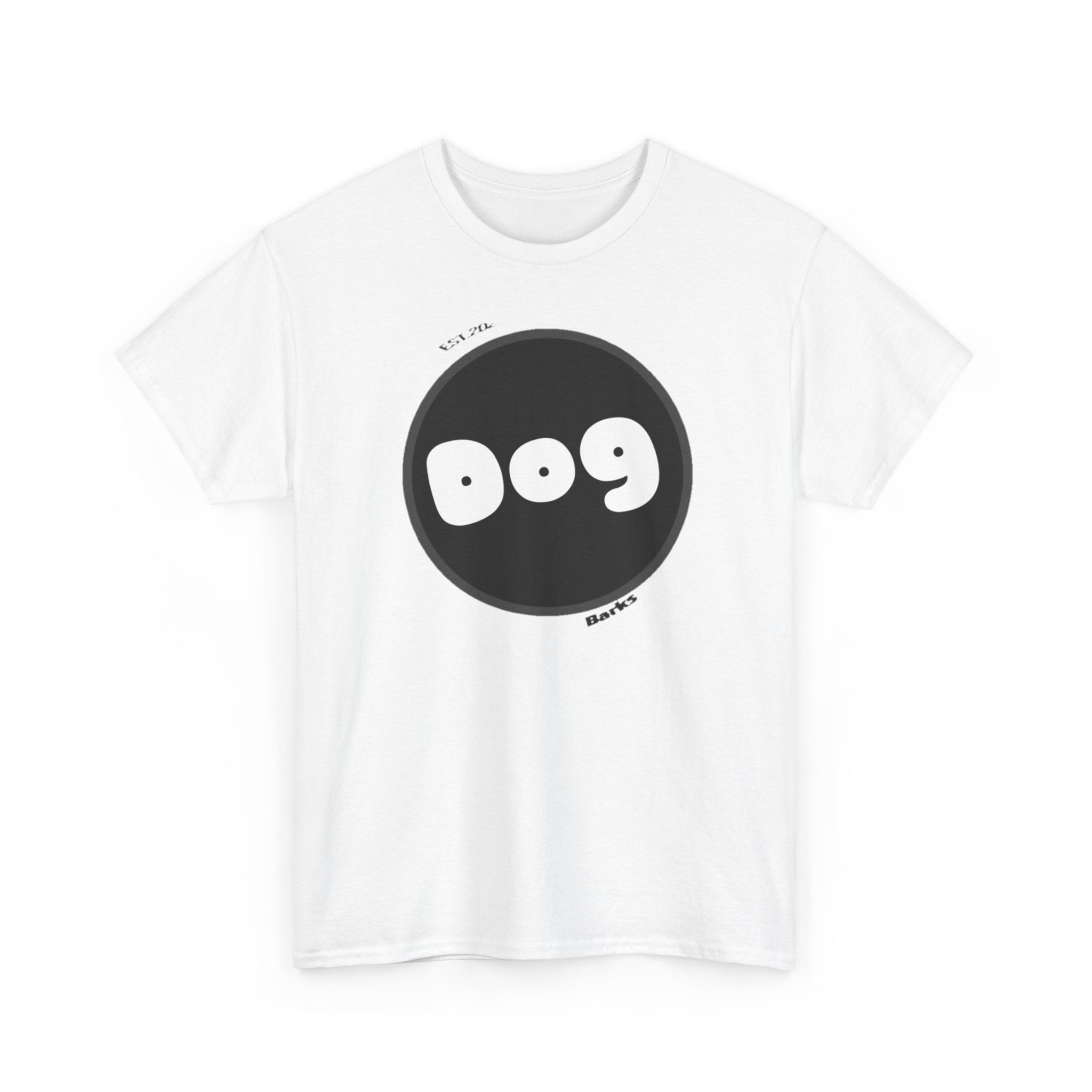 White Doggy Button Unisex Heavy Cotton Tee