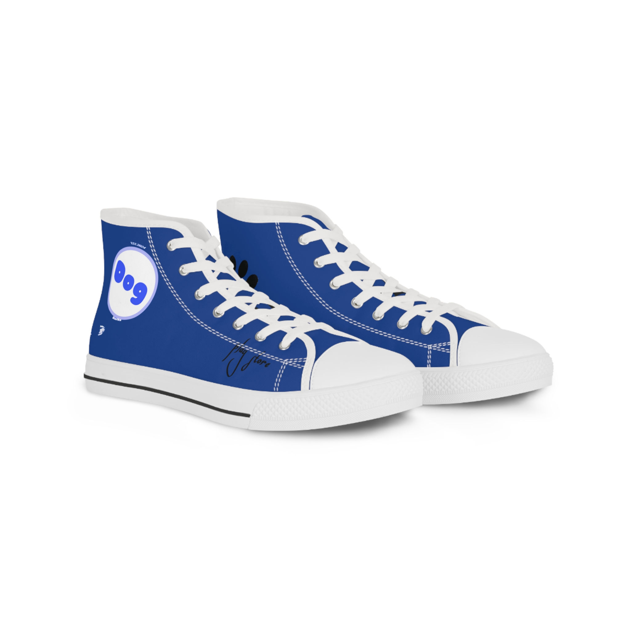 Blu Doggy Play3's Men's High Top Sneakers