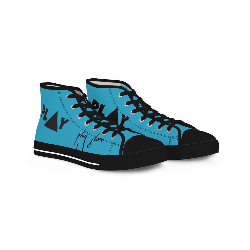 Turquoise button Play3's High Top Sneakers