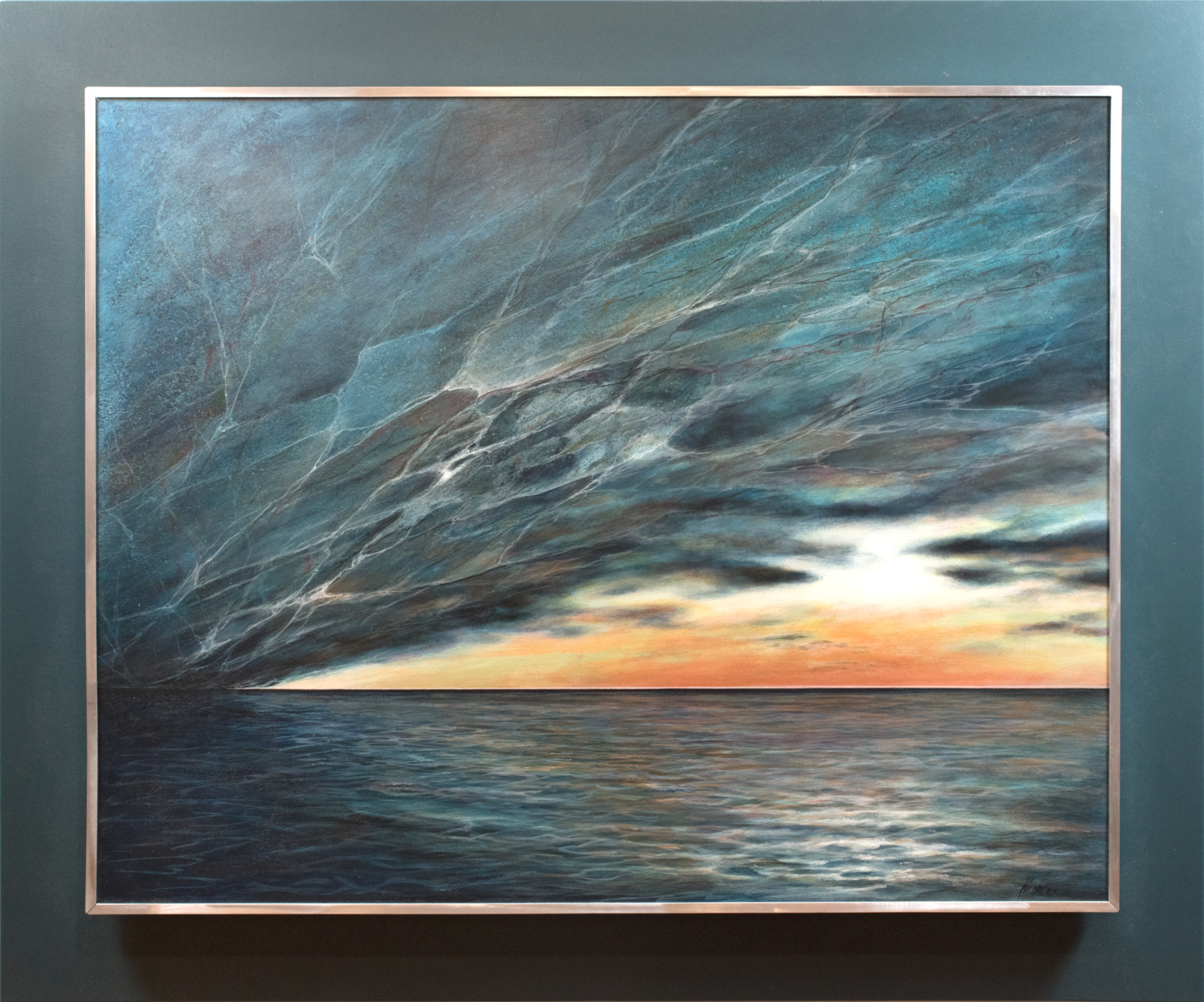 IL TRAMONTO DI MAREA MARMOREA                         - 120x100 cm