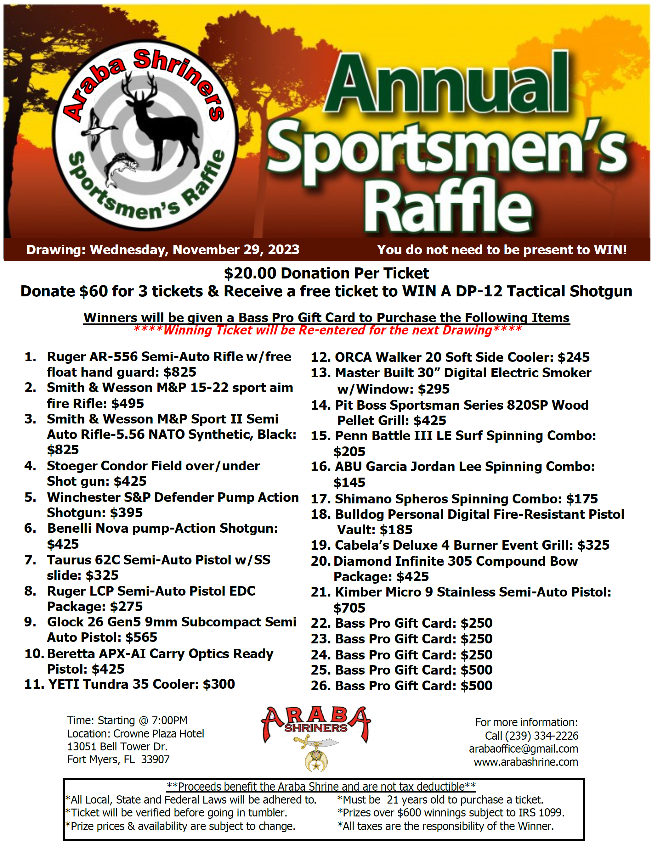 Sportsmens Raffle Tickets